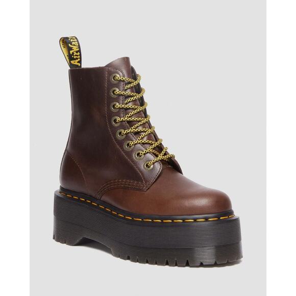 Dr. Martens 1460 Pascal Max Pull Up Leather Platform Boots - 8 - Picture 1 of 8